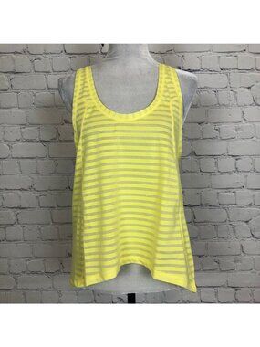 Zyia Nimbus Split Back Tank Size M Yellow Stripe